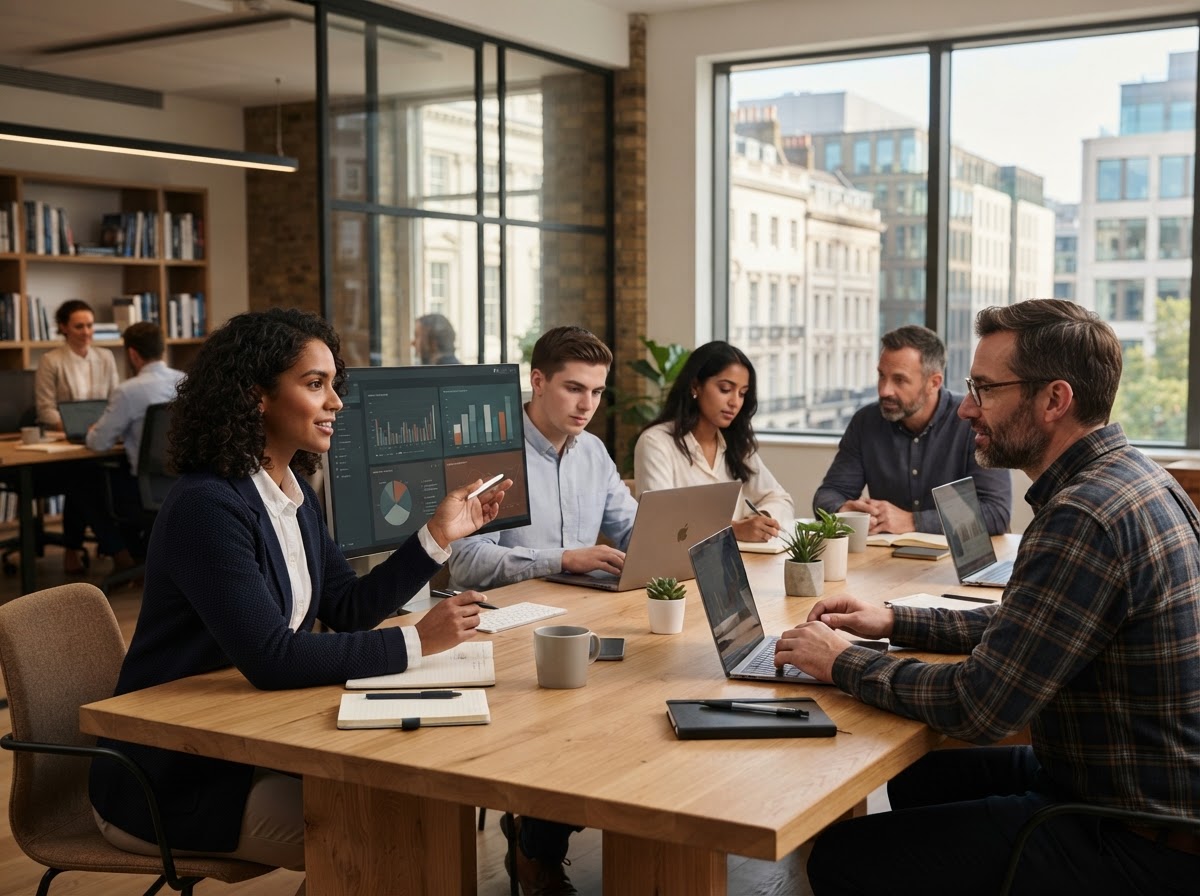 Zentor Kraft analysts reviewing reports and dashboards